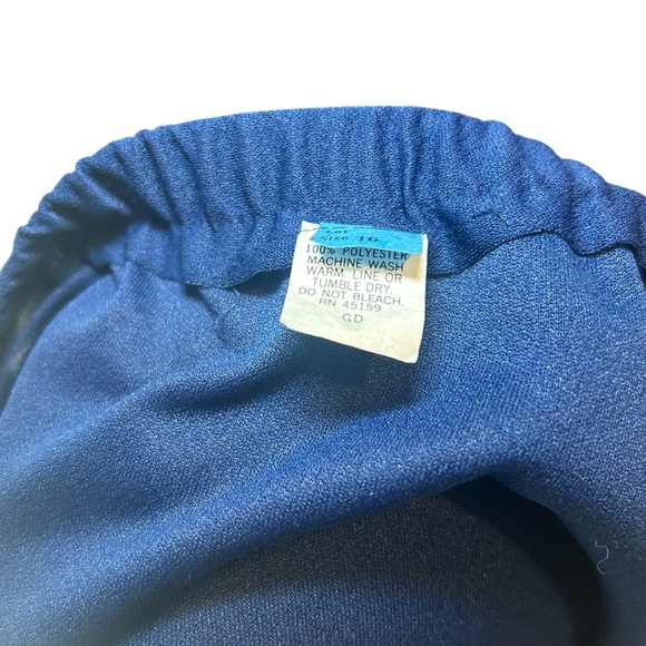 Conti-Lee New York Matching Two Piece Top And Skirt Navy Blue Vintage Sheer XL - Picture 15 of 16